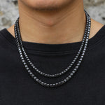 5MM BLACK MOISSANITE TENNIS CHAIN IN STERLING SILVER