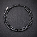 5MM BLACK MOISSANITE TENNIS CHAIN IN STERLING SILVER