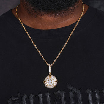 Anhänger mit Drachenklauenmotiv und Moissanit-Diamanten in Sterlingsilber 