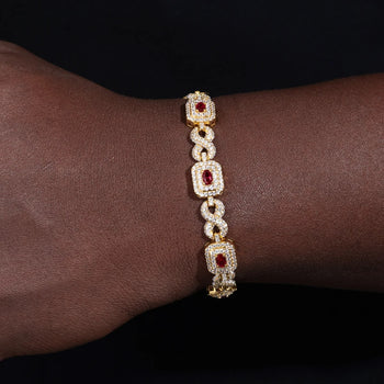 MOISSANITE DIAMOND ROYAL HALO BRACELET IN STERLING SILVER