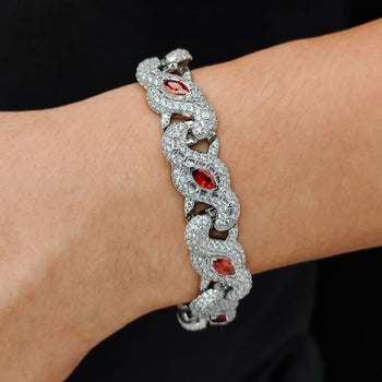 MOISSANITE DIAMOND SCARLET MARQUISE ICE BRACELET IN STERLING SILVER