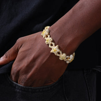 CELESTIAL BLOOM MOISSANITE STATEMENT BRACELET IN STERLING SILVER