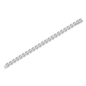 Bracelet en argent sterling serti de diamants moissanite taille cœur de 6,5 mm