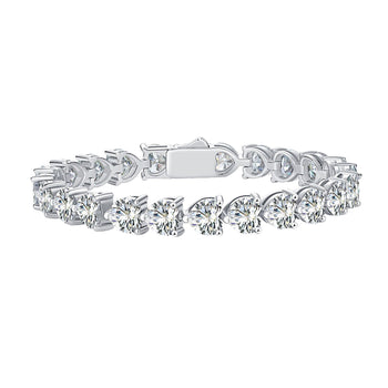 Bracelet en argent sterling serti de diamants moissanite taille cœur de 6,5 mm