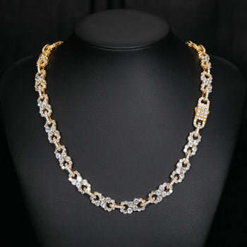 MOISSANITE INFINITY CUBAN LINK CHAIN NECKLACE IN STERLING SILVER - IVORY & EBONY
