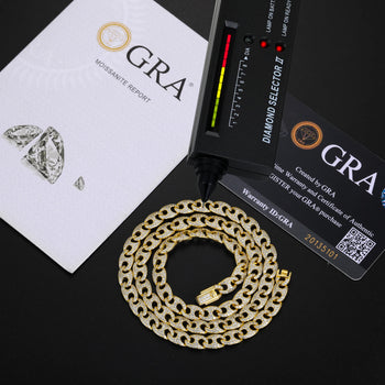 Armband mit kubanischer Gliederkette und Diamantschliff aus Sterlingsilber