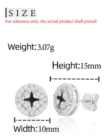 MOISSANITE DIAMOND CELESTIAL STAR STUD EARRING IN STERLING SILVER