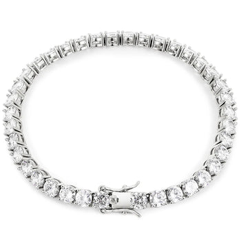 CLASSIC MOISSANITE DIAMOND TENNIS BRACELET IN STERLING SILVER - IVORY & EBONY