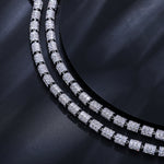 MICRO PAVED MOISSANITE CYLINDER LINK CHAIN NECKLACE IN STERLING SILVER