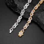 7MM MOISSANITE INFINITY CUBAN LINK CHAIN BRACELET IN STERLING SILVER