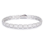 7MM MOISSANITE MICRO PAVED TENNIS CHAIN BRACELET IN STERLING SILVER