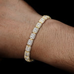 7MM MOISSANITE MICRO PAVED TENNIS CHAIN BRACELET IN STERLING SILVER