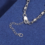 8MM MOISSANITE BEAD LINK CHAIN NECKLACE/BRACELET IN STERLING SILVER