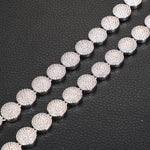 8MM MOISSANITE PILL LINK CHAIN NECKLACE/BRACELET IN STERLING SILVER