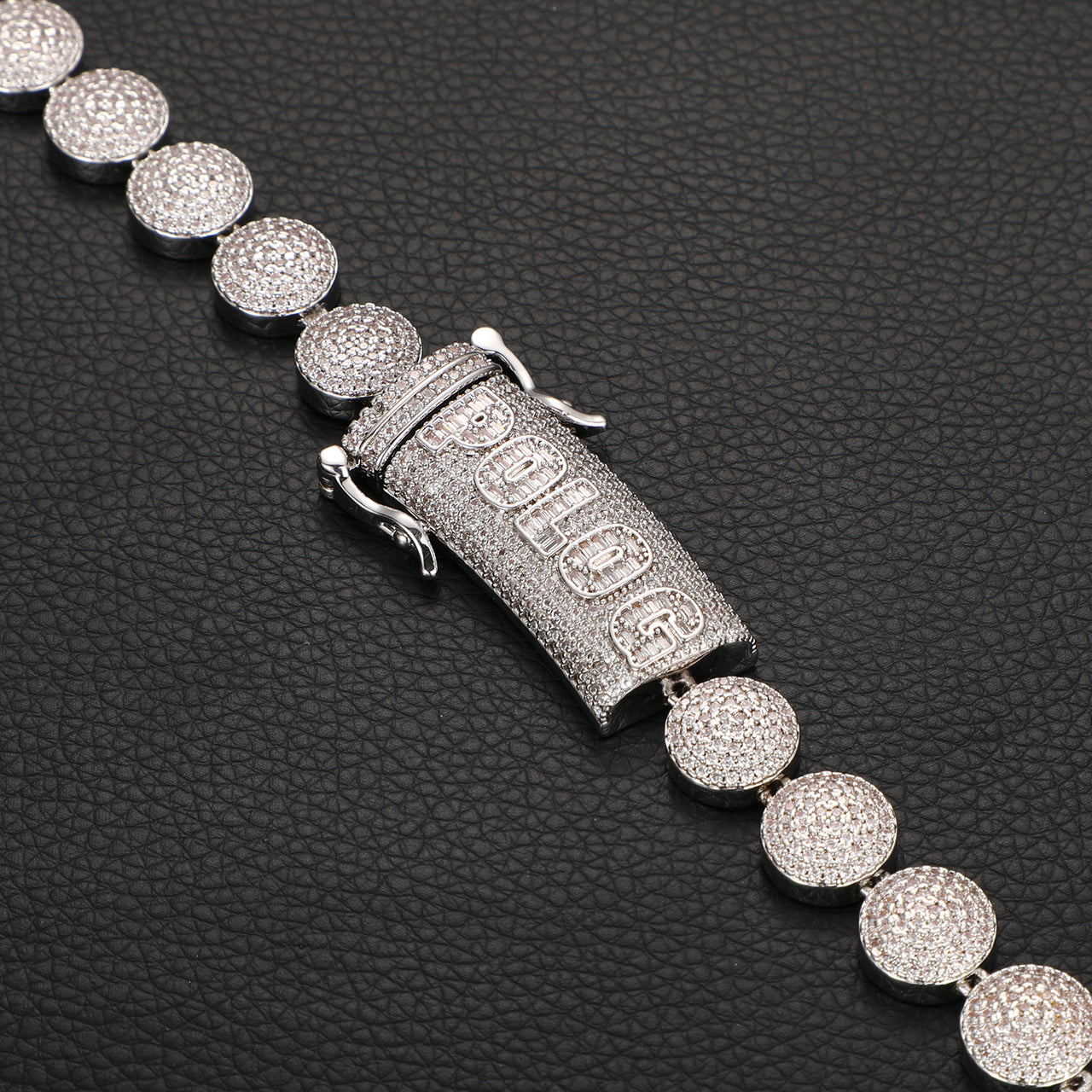 8MM MOISSANITE PILL LINK CHAIN NECKLACE/BRACELET IN STERLING SILVER