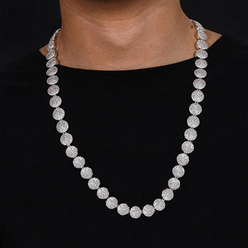 Collier/bracelet à maillons en moissanite de 8 mm en argent sterling