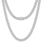 9MM MOISSANITE MIAMI CUBAN LINK CHAIN NECKLACE/BRACELET IN STERLING SILVER