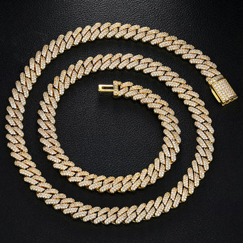 9 mm Moissanit Miami Cuban Link Kette/Armband aus Sterlingsilber