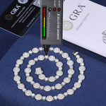 9MM MOISSANITE ROUND BEAD CHAIN NECKLACE IN STERLING SILVER