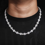 9MM MOISSANITE ROUND BEAD CHAIN NECKLACE IN STERLING SILVER