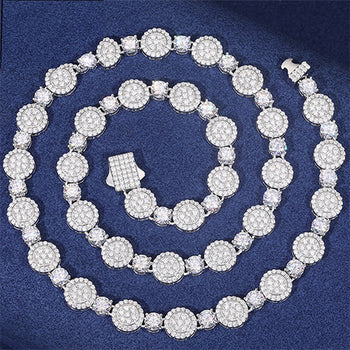 Collier en argent sterling avec perles rondes en moissanite de 9 mm