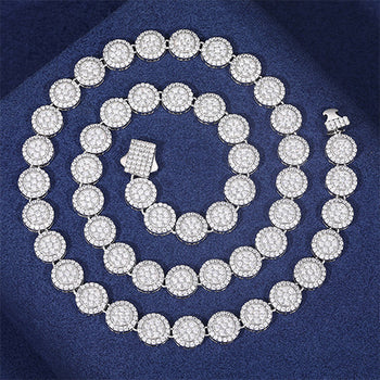 Collier en argent sterling avec perles rondes en moissanite de 9 mm