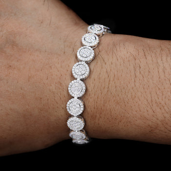 Bracelet en argent sterling serti de moissanite taille ronde de 9 mm