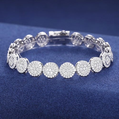 9MM ROUND CUT MOISSANITE BRACELET IN STERLING SILVER