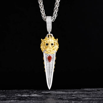 ABYSSAL MOISSANITE DAGGER PENDANT IN STERLING SILVER