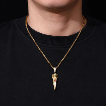 ABYSSAL MOISSANITE DAGGER PENDANT IN STERLING SILVER