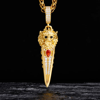 ABYSSAL MOISSANITE DAGGER PENDANT IN STERLING SILVER