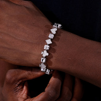ACE OF FORTUNE MOISSANITE BRACELET IN STERLING SILVER