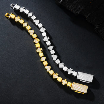 ACE OF FORTUNE MOISSANITE BRACELET IN STERLING SILVER