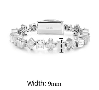 ACE OF FORTUNE MOISSANITE BRACELET IN STERLING SILVER