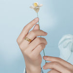 ADJUSTABLE FEATHER RING IN STERLING SILVER