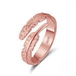 ADJUSTABLE FEATHER RING IN STERLING SILVER