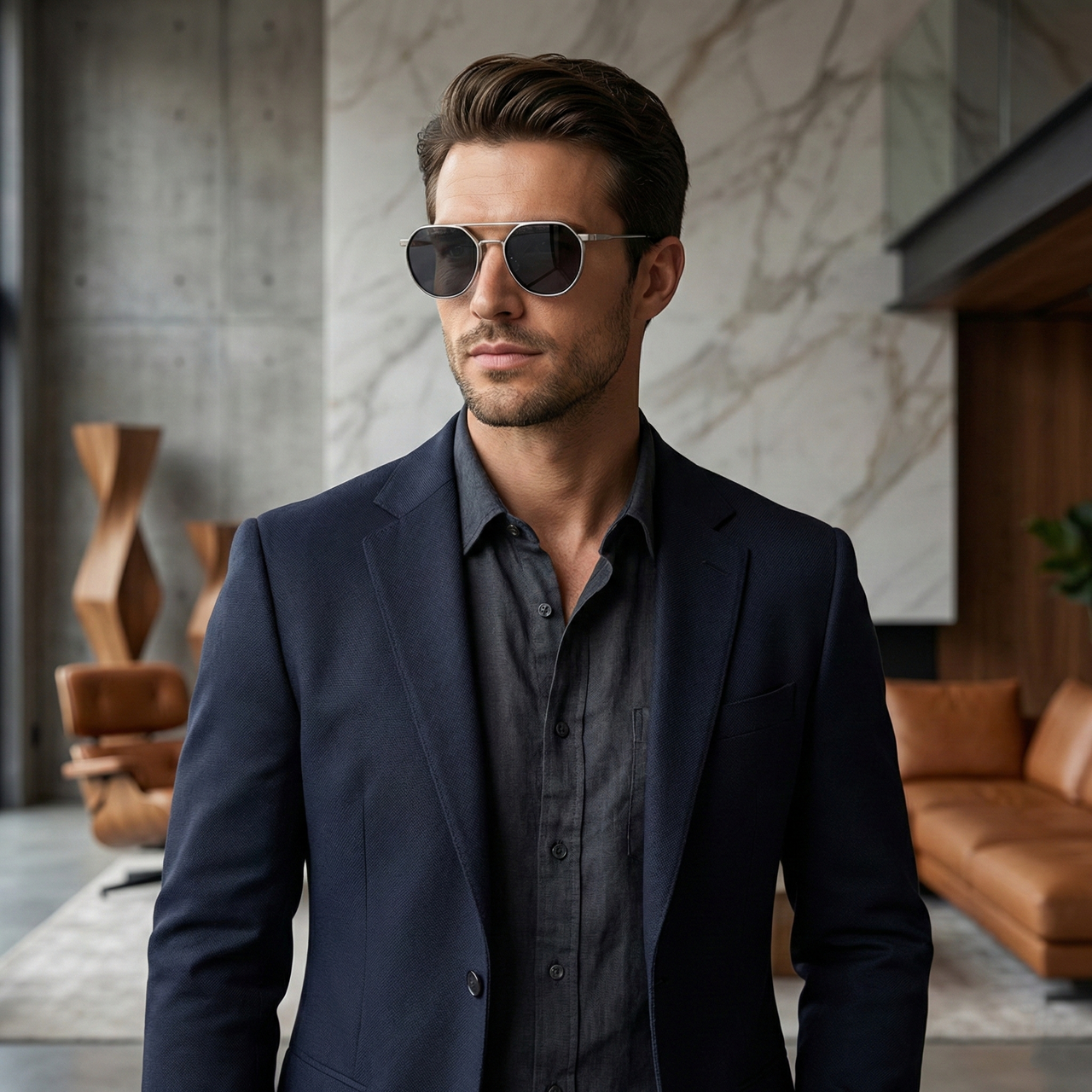 AERION METAL AVIATOR SUNGLASSES