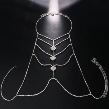 AMORE HEART CASCADE BODY CHAIN