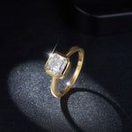 ASSCHER BEZEL ENGAGEMENT RING IN STERLING SILVER