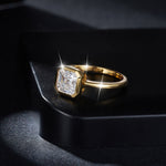 ASSCHER BEZEL ENGAGEMENT RING IN STERLING SILVER