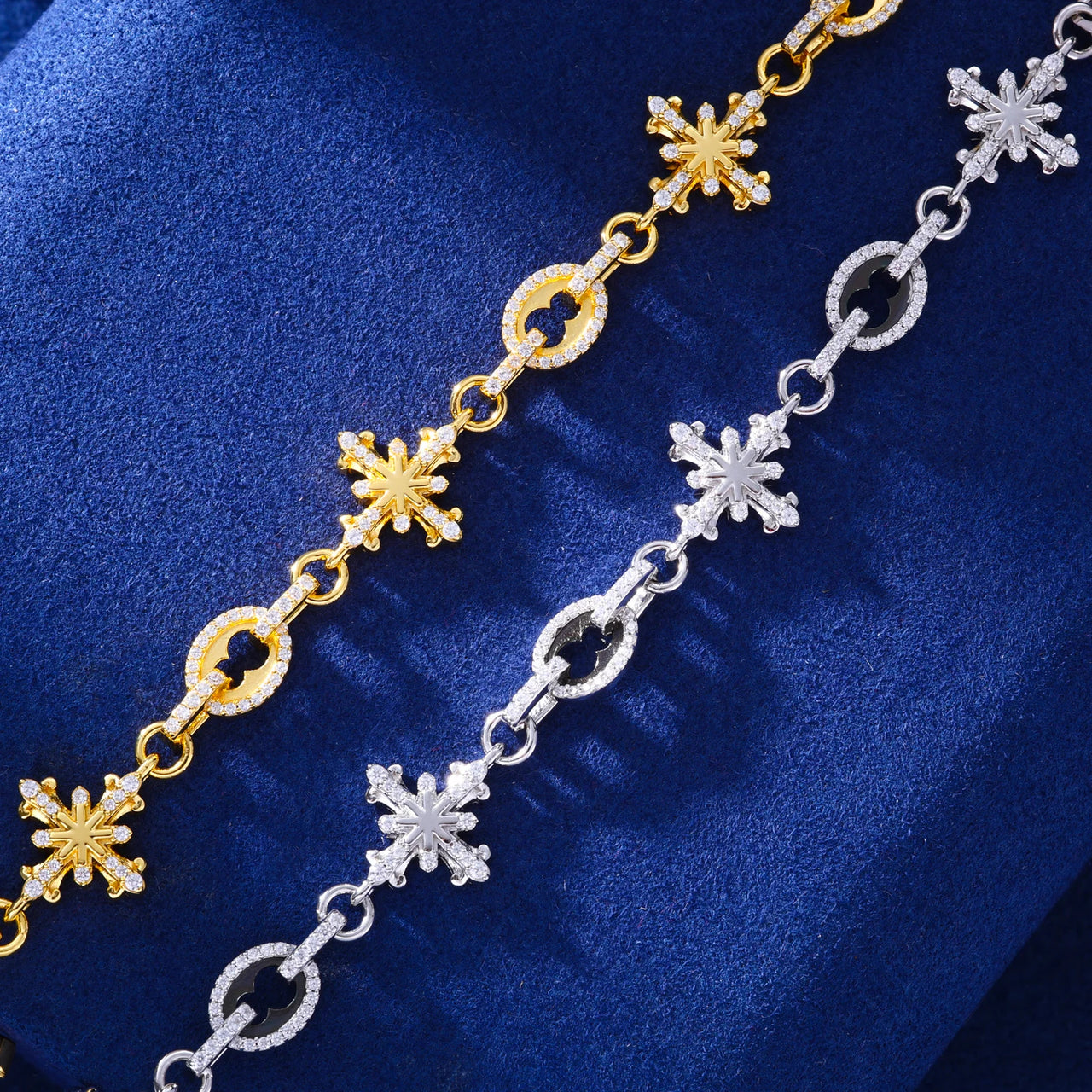 ASTRUM CROSS MOISSANITE BRACELET IN STERLING SILVER