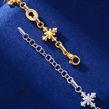 ASTRUM CROSS MOISSANITE BRACELET IN STERLING SILVER