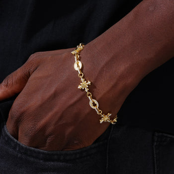 ASTRUM CROSS MOISSANITE BRACELET IN STERLING SILVER