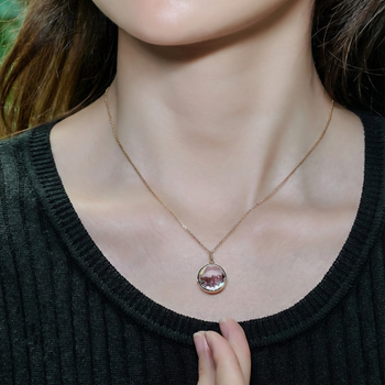 MOISSANITE VAULT PORTRAIT CUT PENDANT IN SOLID GOLD