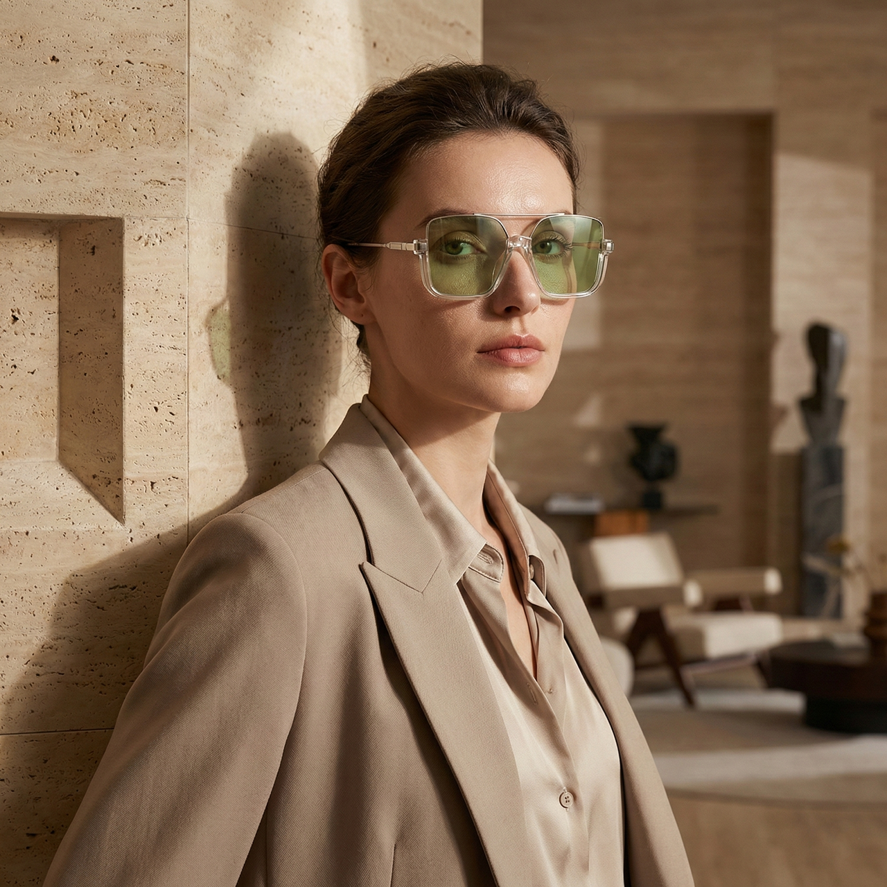 AUREX SQUARE AVIATOR SUNGLASSES