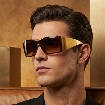 AURYN FUTURISTIC OVERSIZED SUNGLASSES