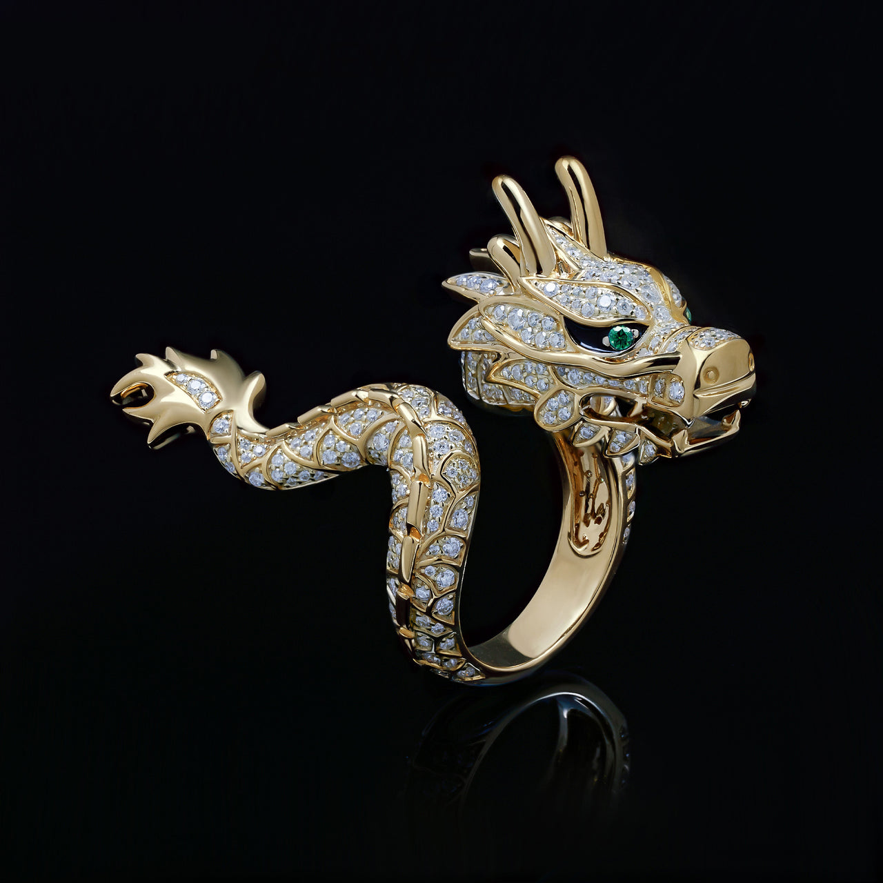 AZURE DRAGON BAND RING IN 18K SOLID GOLD