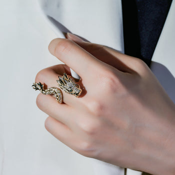 AZURE DRAGON BAND RING IN 18K SOLID GOLD