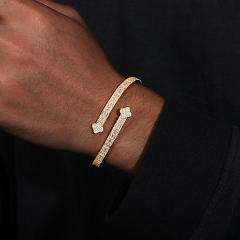 BRACELET MANCHETTE EN ARGENT MASSIF ET MOUSSANET EN BAGUETTE ET MOISSANITE