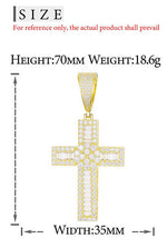 BAGUETTE MOISSANITE DIAMOND CROSS PENDANT IN STERLING SILVER